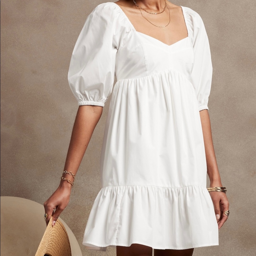 Banana Republic White Babydoll Dress